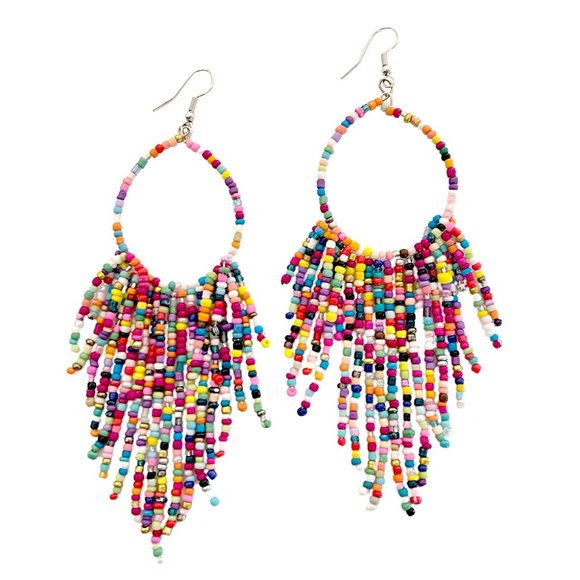 Jewelry - Rainbow Beaded Drop Earrings